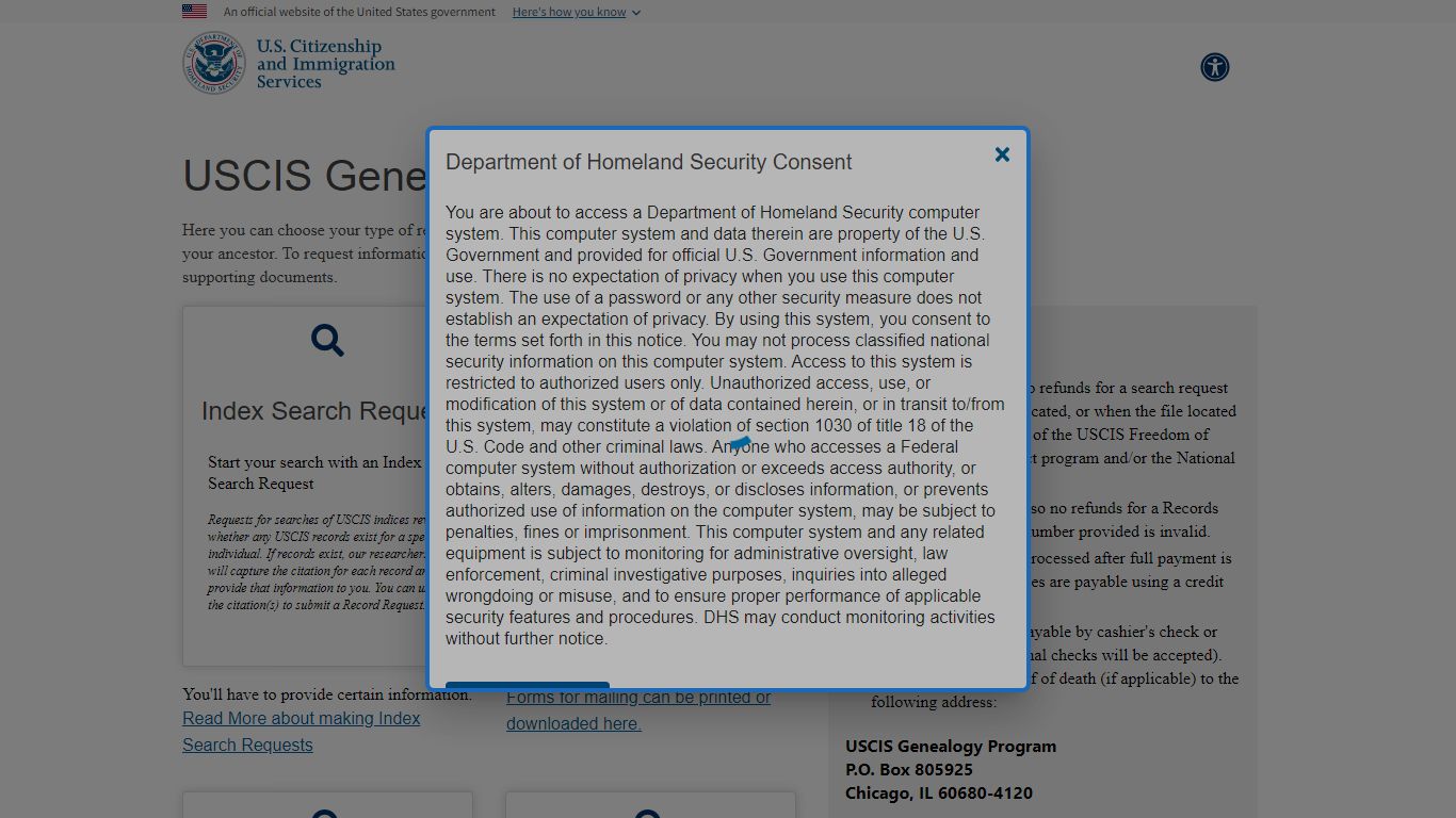 DHS Genealogy Request Page
